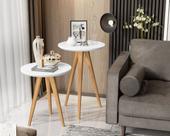 Kit 2 Mesas Lateral e Apoio Duda 40cm Pés Palito cor Branco - comprar moveis para sua casa