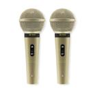 Kit 2 Microfone Profissional Com Fio Cardioide Sm58 P4 Le Son Champagne