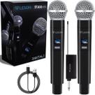 Kit 2 Microfone Sem Fio Digital Leson LS302 2.4GHz Recarregável Igreja Evento Karaokê 30m