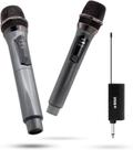 Kit 2 Microfone Sem Fio Profissional Uhf Led Com Receptor Ec