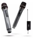 Kit 2 Microfone Sem Fio Profissional Uhf Led Com Receptor