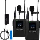 Kit 2 Microfones Lapela Sem Fio Leson LS304 P10 Para Live Aula Podcast Preto