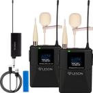 Kit 2 Microfones Lapela Sem Fio Leson LS306 P10 Para Live Aula Podcast Bege