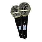 KIT 2 MicrofoneS Leson Sm58 Plus Corpo Metálico Cabo Cannon Xlr Cor Preto