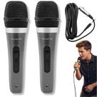 Kit 2 Microfones Profissional Dinâmicos com Fio XLR, Transmissões ao Vivo Karaokê Podcasts Estúdio