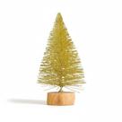kit 2 Mini Arvore De Natal Dourada Pinheiro brilhante 15cm