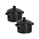 Kit 2 Mini Caçarola em Cerâmica Preto