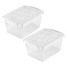 Kit 2 Mini Caixa Organizadora Pequena com Trava 650 ml Cristal Ordene Kit 2 Mini Caixa Organizadora Pequena com Trava 650 ml Cristal Ordene