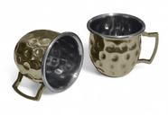 Kit 2 Mini Canecas Moscow Mule Martelada Shot Premium 60ml