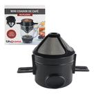 Kit 2 Mini Coador de Café Inox Reutilizável Individual Portátil Abas Filtro Malha p/ Cozinha Café Chá Xícaras Canecas Copos Mesa Posta Café da Manhã