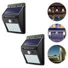 Kit 2 Mini Luminárias Arandela Energia Solar Externa À Prova De Água Com Sensor De Presença Para Paredes E Muros