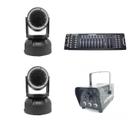 Kit 2 mini moving beam máquina de fumaça600 mesa dmx512
