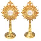 Kit 2 Mini Ostensorio Santissimo JHS Eucaristia Para Casa M2