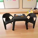 Kit 2 Mini Poltronas Cadeiras Diamond Plástica 1 Mesa Infantil Resistente de Plástico para Criança