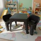 Kit 2 Mini Poltronas Cadeiras Resist Plástica 1 Mesa Infantil Resistente de Plástico para Criança