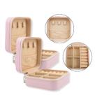Kit 2 Mini Porta Joia Organizador Divisória Forrado Rosa Penteadeira Viagem Armazenar Brincos Pulseiras Colares Semijoias Joias Kit 2 Mini Porta Joia Organizador Divisória Forrado Rosa Penteadeira Viagem Armazenar Brincos Pulseiras Colares Semijoias Joias