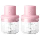 Kit 2 Mini Processador de Alimentos Elétrico Recarregável 250ml 3 Lâminas Pequeno Moderno Triturador Picador Portátil Cozinha Alho Cebola Almoço
