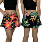 Kit 2 Mini Saias Femininas Godê Elástico Estampas Sortidas Suplex PP ao Plus Size