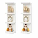 Kit 2 Mini Torre Parede Vertical Prateleira Nicho Estante Escritório Multiuso Mdf Branco ALBERGONI Kit 2 Mini Torre Parede Vertical Prateleira Nicho Estante Escritório Multiuso Mdf Branco ALBERGONI