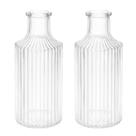 Kit 2 Mini Vaso Decorativo de Vidro 11 cm Transparente para Flores Decoração Casa Mesa