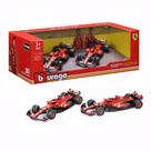 Kit 2 Miniaturas Fórmula 1 Ferrari SF-23 Leclerc e Sainz F1 2023 - Bburago - 1:43