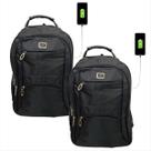 Kit 2 Mochila Bolsa Reforçada Notebook Cabo De Aço preta basica Kit 2 Mochila Bolsa Reforçada Notebook Cabo De Aço preta basica
