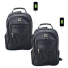 Kit 2 Mochila Bolsa Reforçada Notebook Cabo De Aço preta basica Kit 2 Mochila Bolsa Reforçada Notebook Cabo De Aço preta basica