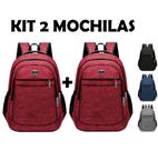 Kit 2 Mochilas Bolsa Viagem Resistente Masculina Feminina