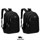 Kit 2 Mochilas Masculina Feminina Escola Trabalho Reforçada Bolso para Notebook