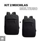 Kit 2 Mochilas Masculina Para Notebook 15.6 Resistente 18L Com Entrada de Fone de ouvido e USB Kit 2 Mochilas Masculina Para Notebook 15.6 Resistente 18L Com Entrada de Fone de ouvido e USB