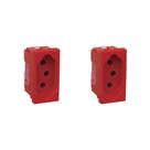 Kit 2 Modulo Tomada 20A 250V Pb 680161 Vermelho Zeffia Pial