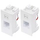 Kit 2 Módulo Tomada Conector Entrada RJ11 4 Vias P/ Telefone