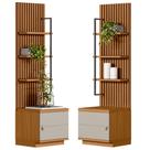 Kit 2 Módulos Laterais Complementares Painel Ripado -offwhite