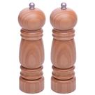 Kit 2 Moedores de Sal Pimenta Nature 5x17cm Bambu Lyor Triturador Temperos Condimentos Cozinha