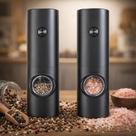 Kit 2 Moedores Elétricos Ajustáveis Sal Pimenta E Temperos