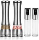 Kit 2 moedores sal e pimenta + kit 2 sprays azeite e vinagre