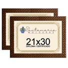 Kit 2 Molduras Diploma A4 21x30 3cm Relevo Marrom Kit 2 Molduras Diploma A4 21x30 3cm Relevo Marrom