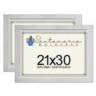 Kit 2 Molduras Porta Diploma Certificado A4 21x30 Branco