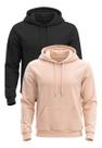 Kit 2 Moletom Liso Blusa De Frio Flanelado Canguru
