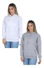 Kit 2 Moletom Liso Feminino Blusa De Frio Casual Canguru