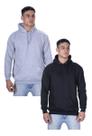 Kit 2 Moletom Liso Masculino Blusa De Frio Casual Canguru Top