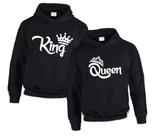 Kit/2 Moletom Namorados Casais King Queen Coroa