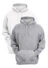 Kit 2 Moletons Liso Flanelado Blusa De Frio Canguru Casual