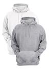 Kit 2 Moletons Liso Flanelado Blusa De Frio Canguru Casual Outono Inverno