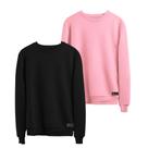 Kit 2 Moletons Masculino e Feminino Liso Básico sem Capuz gola Redonda Kit 2 Moletons Masculino e Feminino Liso Básico sem Capuz gola Redonda