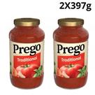 Kit 2 molho tradicional prego vidro 397g importado sabor clássico para massas e receitas