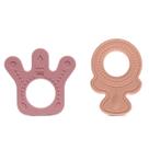 Kit 2 Mordedores de Silicone Texturizado Piccolo Rosa/Terracota - Infanti