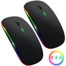 Kit 2 Mouse Sem Fio Recarregável Wireles Optico Led Rgb Ergonômico