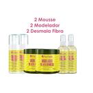 Kit 2 Mousse + 2 Modeladores 500g + 2 Desmaia Fibra Finalizador