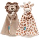 Kit 2 Naninhas Leãozinho E Girafinha Marrom Pelúcia Bebê Buba